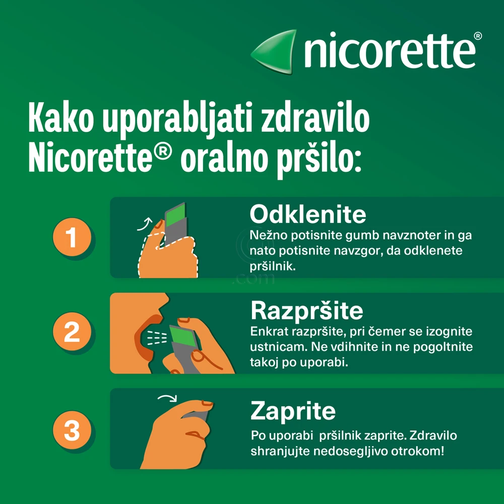 Nicorette 1 mg/odmerek oralno pršilo, raztopina (13,2 ml)