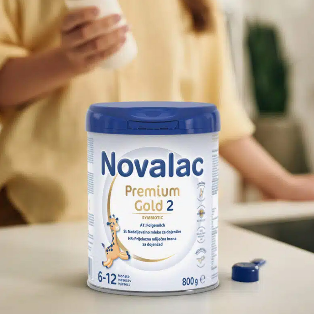 Novalac Premium Gold 2, nadaljevalna mlečna formula 6-12 m (800 g)