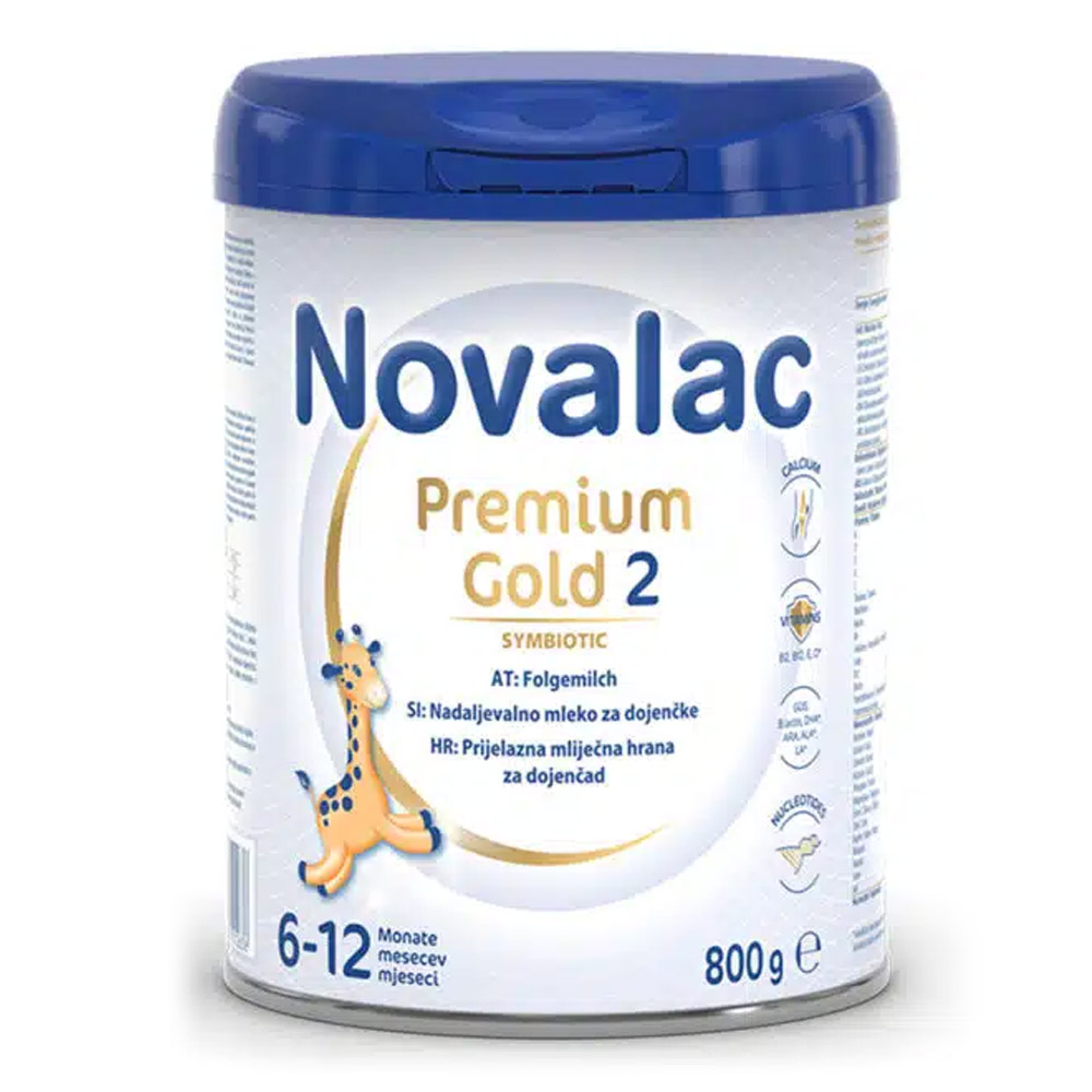 Novalac Premium Gold 2, nadaljevalna mlečna formula 6-12 m (800 g)