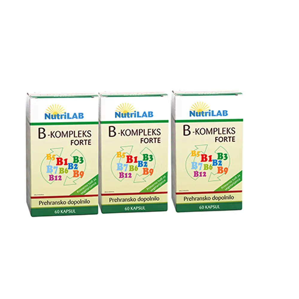 Nutrilab B Kompleks Forte, kapsule - paket (3 x 60 kapsul)