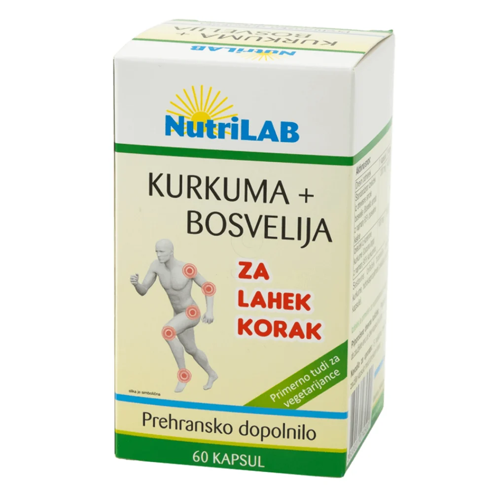 Nutrilab kurkuma + bosvelija, kapsule (60 kapsul)