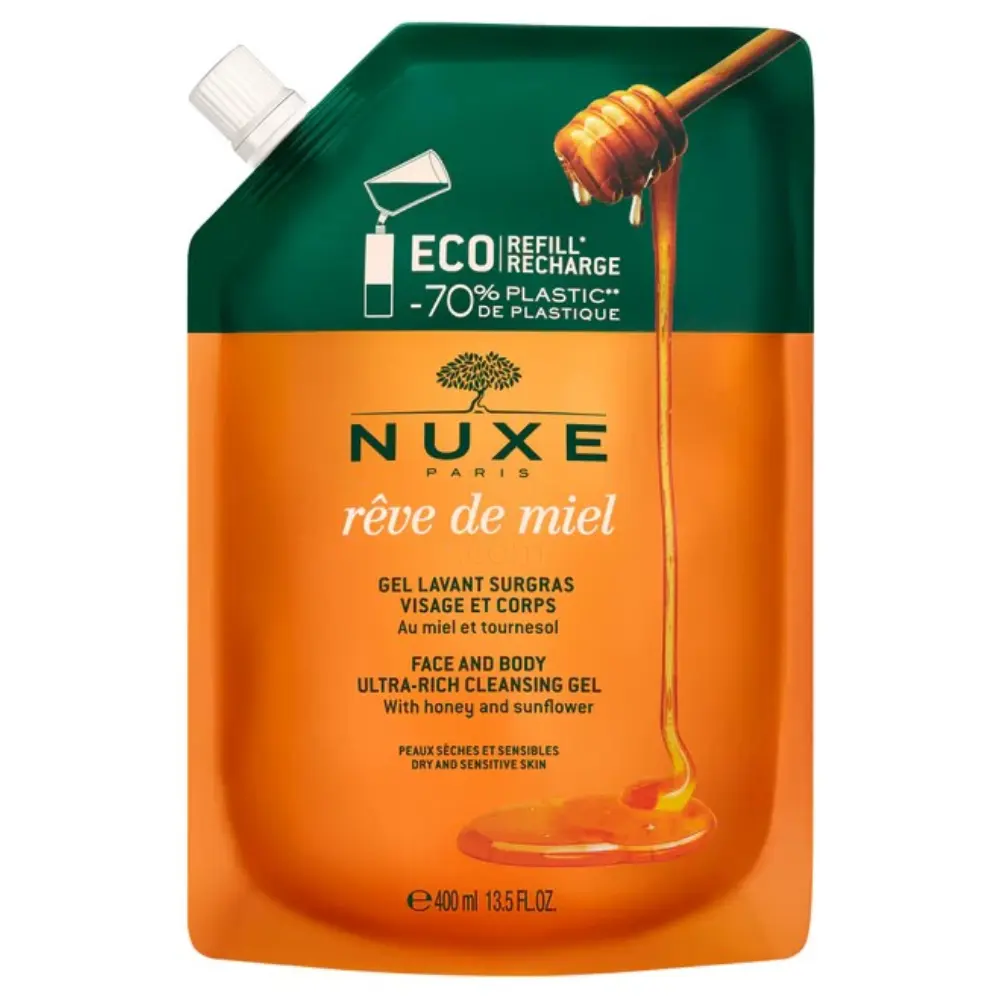 Nuxe Reve De Miel, bogati čistilni gel - refill (400 ml)
