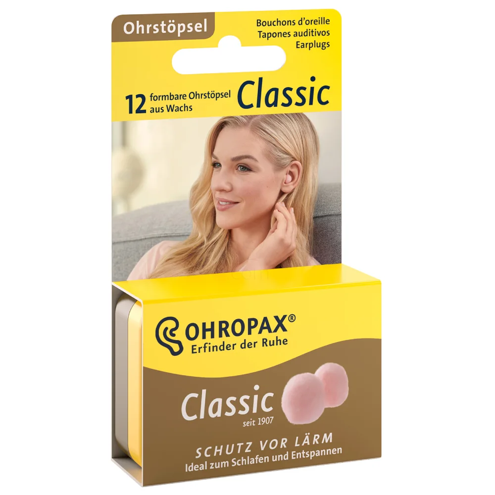 Ohropax Classic, voščeni čepki za ušesa (12 čepkov)
