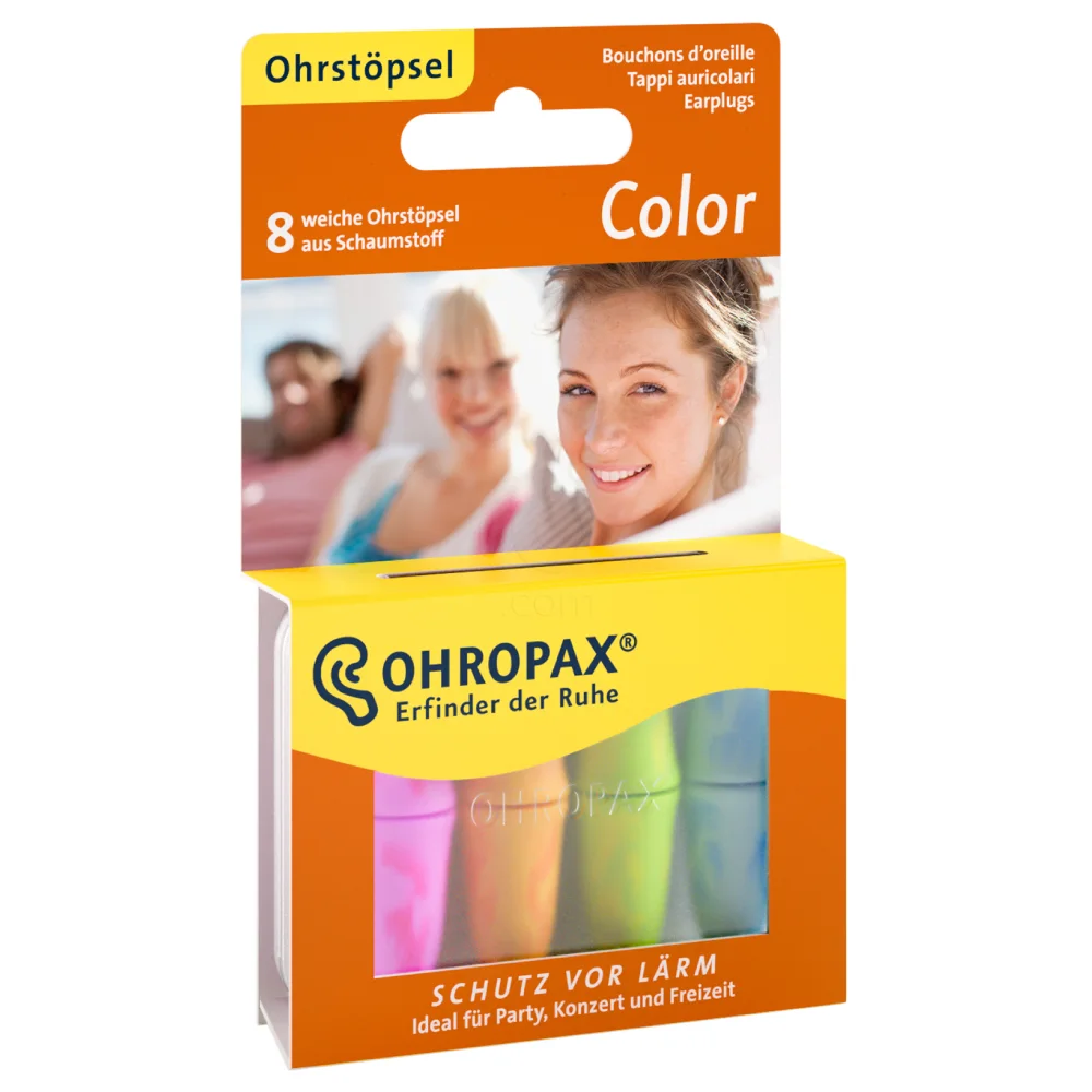Ohropax Color, penasti čepki za ušesa (8 čepkov)