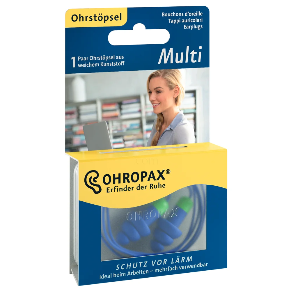 Ohropax Multi, čepki za ušesa za večkratno uporabo (2 čepka)
