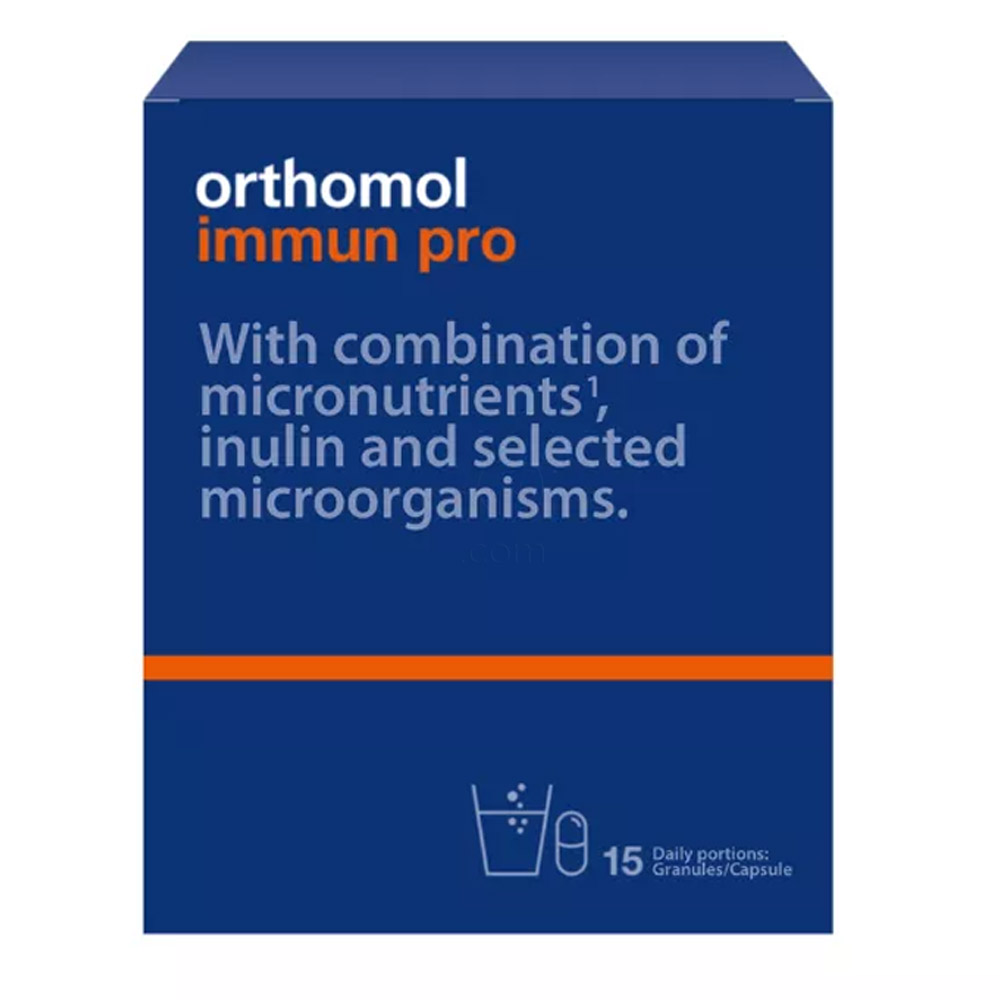 Orthomol Immun Pro, vrečke in kapsule (15 odmerkov)