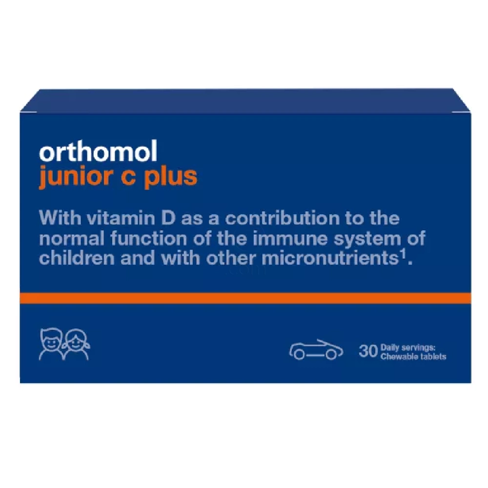 Orthomol, Junior C plus žvečljive tablete - okus mandarina/pomaranča (30 žvečljivih tablet)