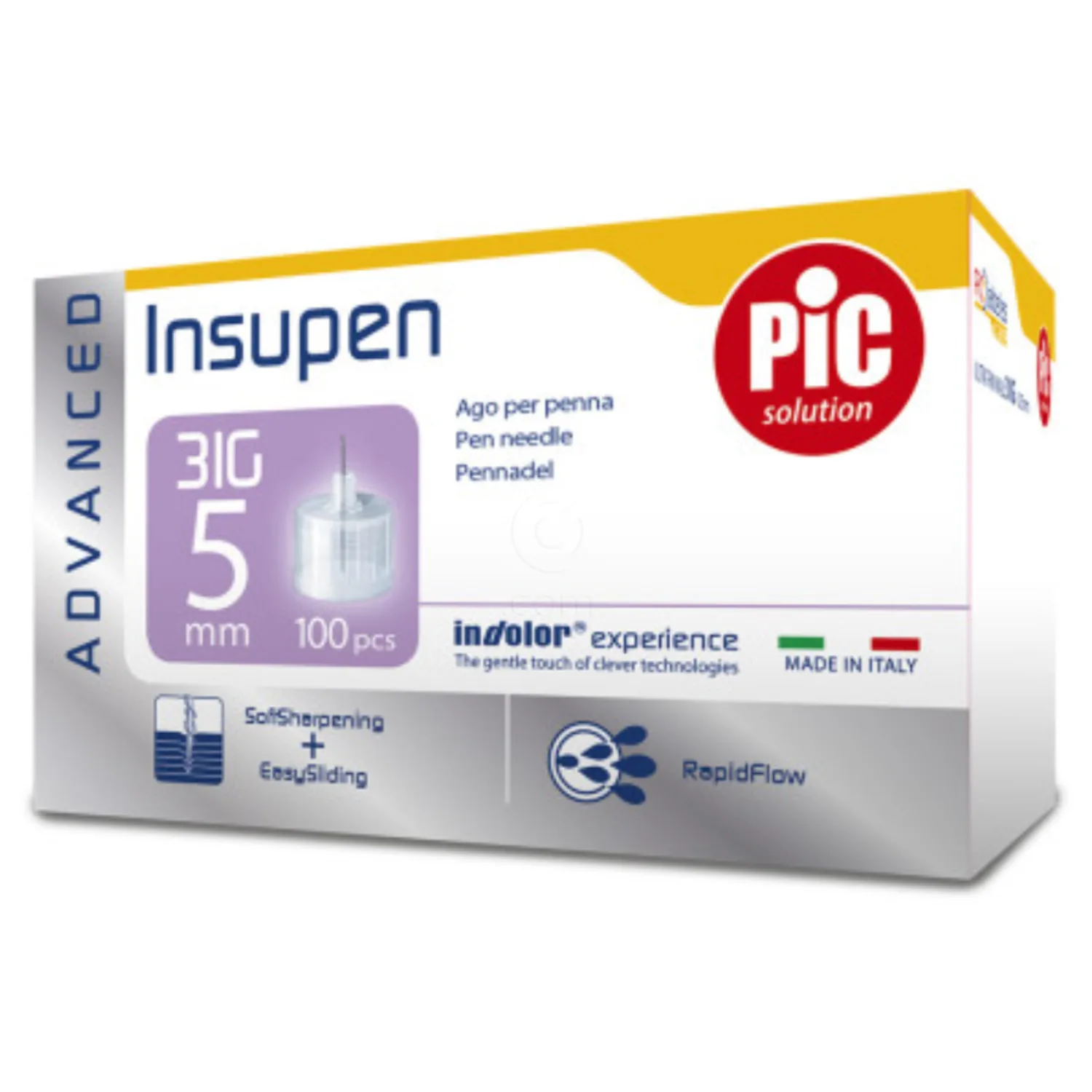 PiC Solution Insupen Advanced, igle za inzulinski peresnik G31 x 5 mm (100 igel)