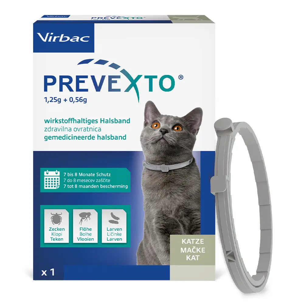 PreveXto 1,25 g + 0,56 g, zdravilna ovratnica za mačke (1 kos)