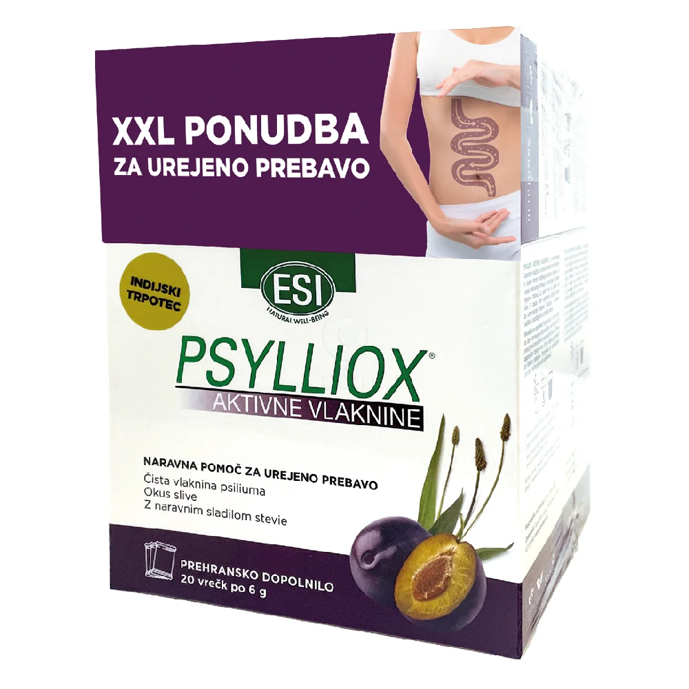 Psylliox aktivne vlaknine, vrečke (20 x 6 g)