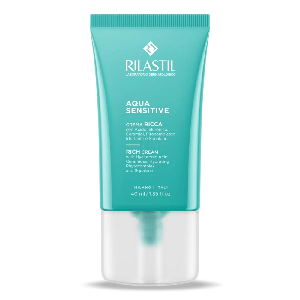 Rilastil Aqua Sensitive, bogata vlažilna krema za suho in občutljivo kožo (40 ml)