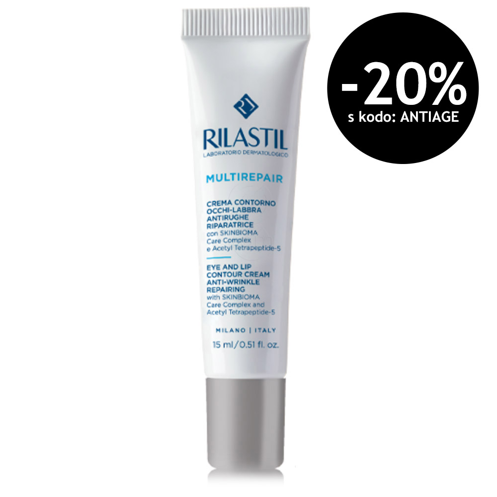 Rilastil Multirepair, krema proti gubam za predel okoli oči in ustnic (15 ml)