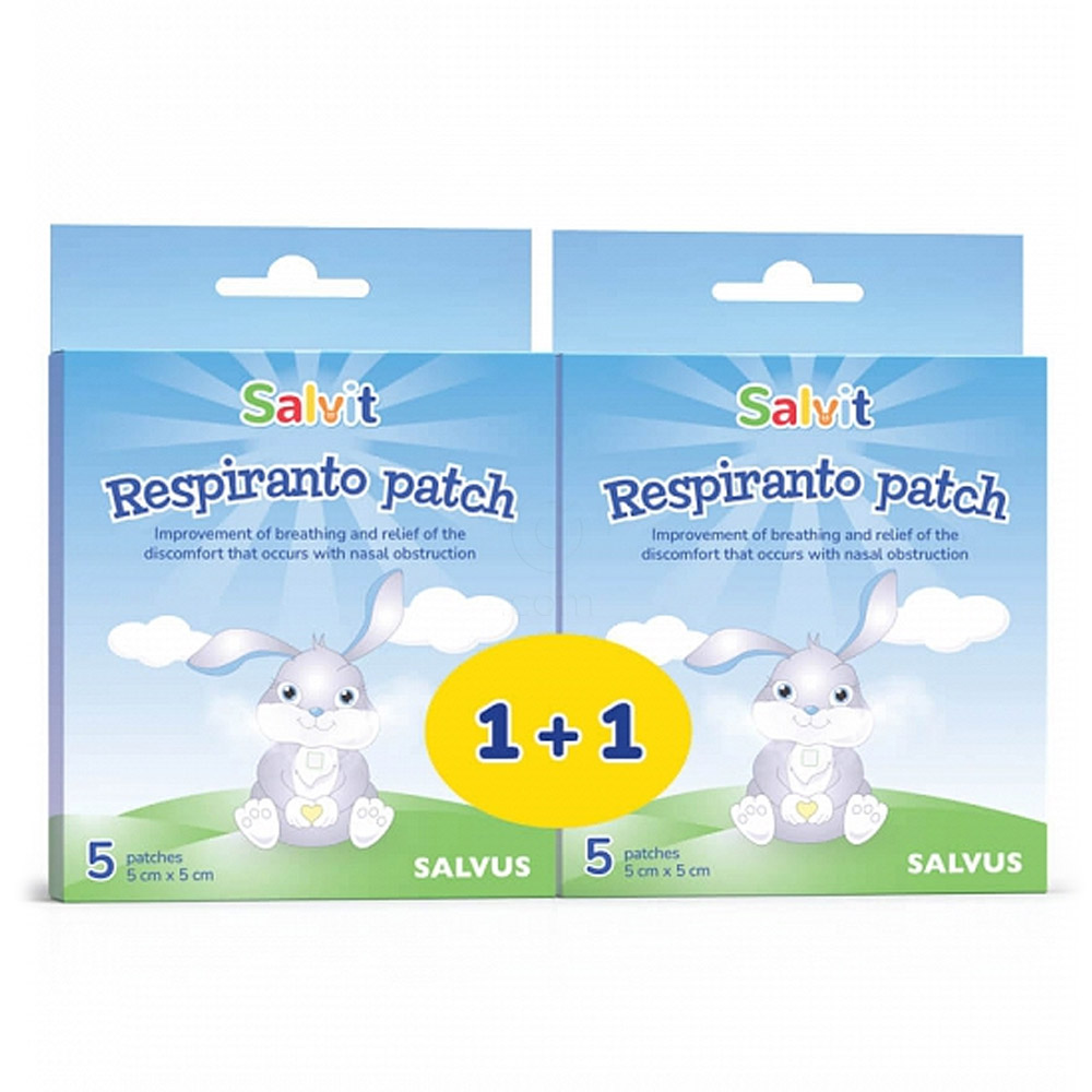 Salvit Respiranto, obliži - 5 x 5 cm - paket (2 x 5 obližev)