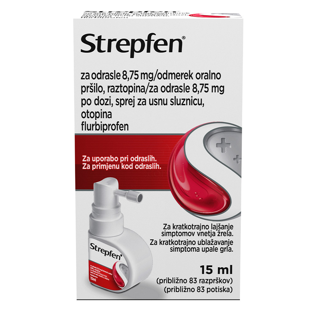 Strepfen za odrasle 8,75 mg/odmerek oralno pršilo, raztopina (15 ml)