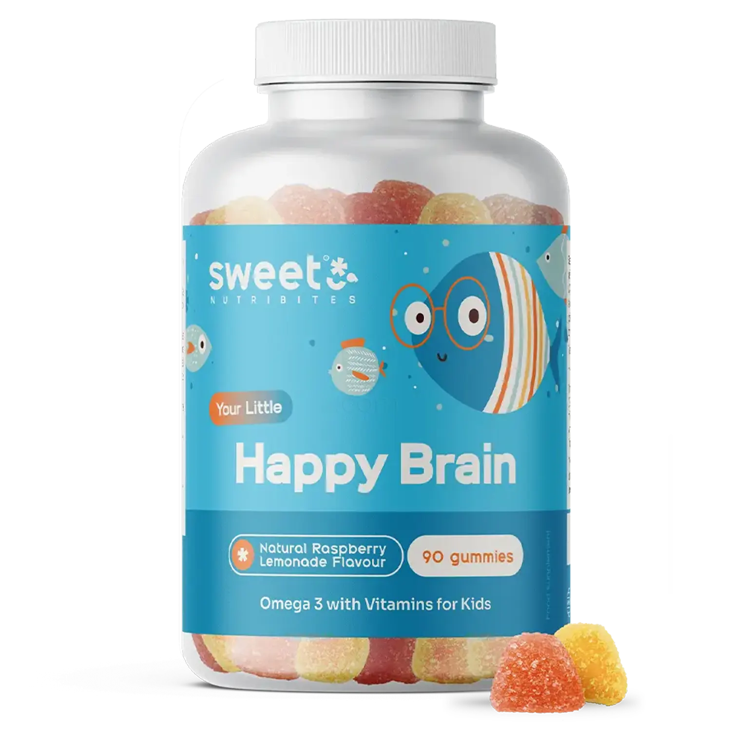 Sweet Nutribites Happy Brain Omega-3, gumi bonboni (90 bonbonov)