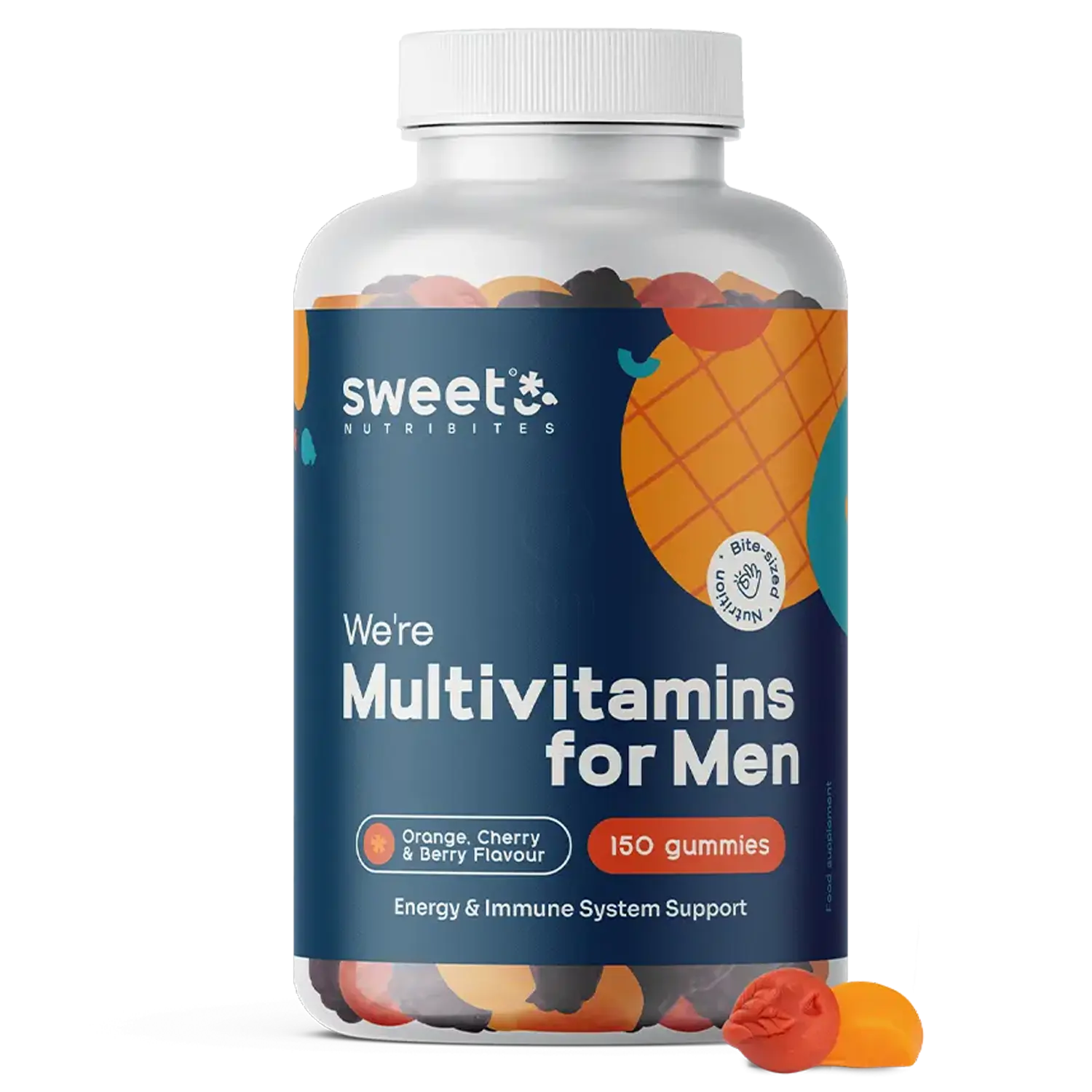 Sweet Nutribites Multivitamini za moske - prehransko dopolnilo z 12 vitamini in minerali v obliki gumi bonbonov