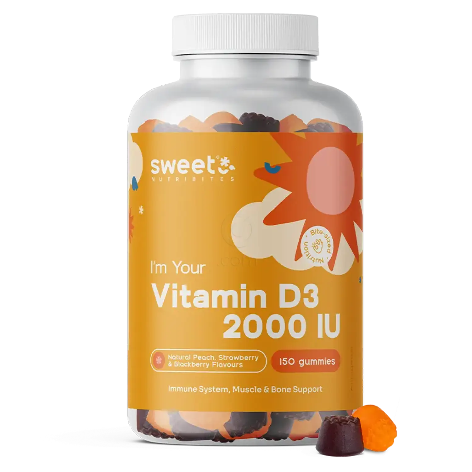 Sweet Nutribites Vitamin D3 2000 i.e. - prehransko dopolnilo z vitaminom D3 v obliki gumijastih bonbonov
