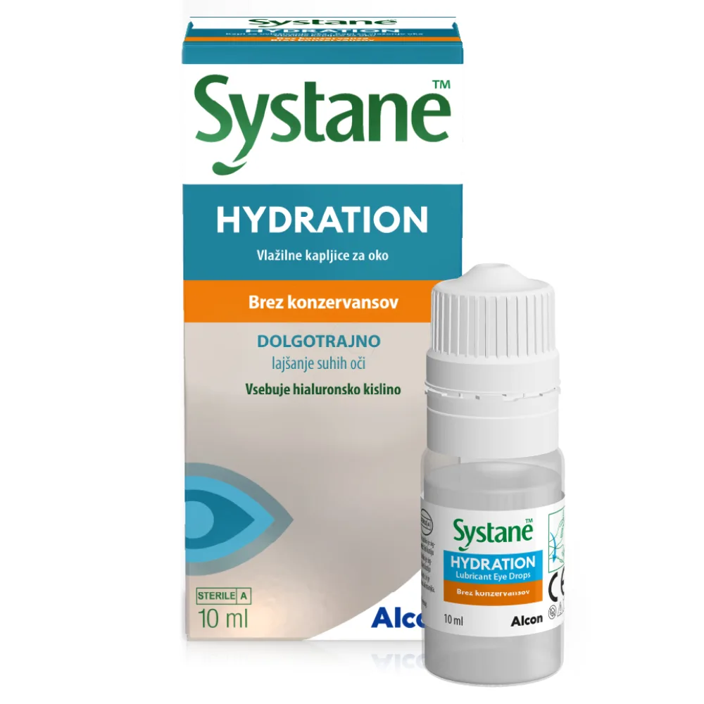 Systane Hydratation brez konzervansov, kapljice za oko (10 ml)