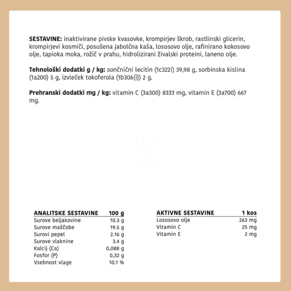 The BOO Care, dopolnilni priboljški za pse - koža in dlaka (60 priboljškov)