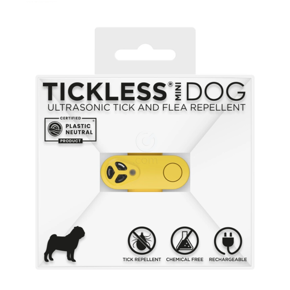 Tickless MINI, ultrazvočni odganjalec klopov in bolh za pse vseh velikosti in mačke - Rumen (1 naprava)