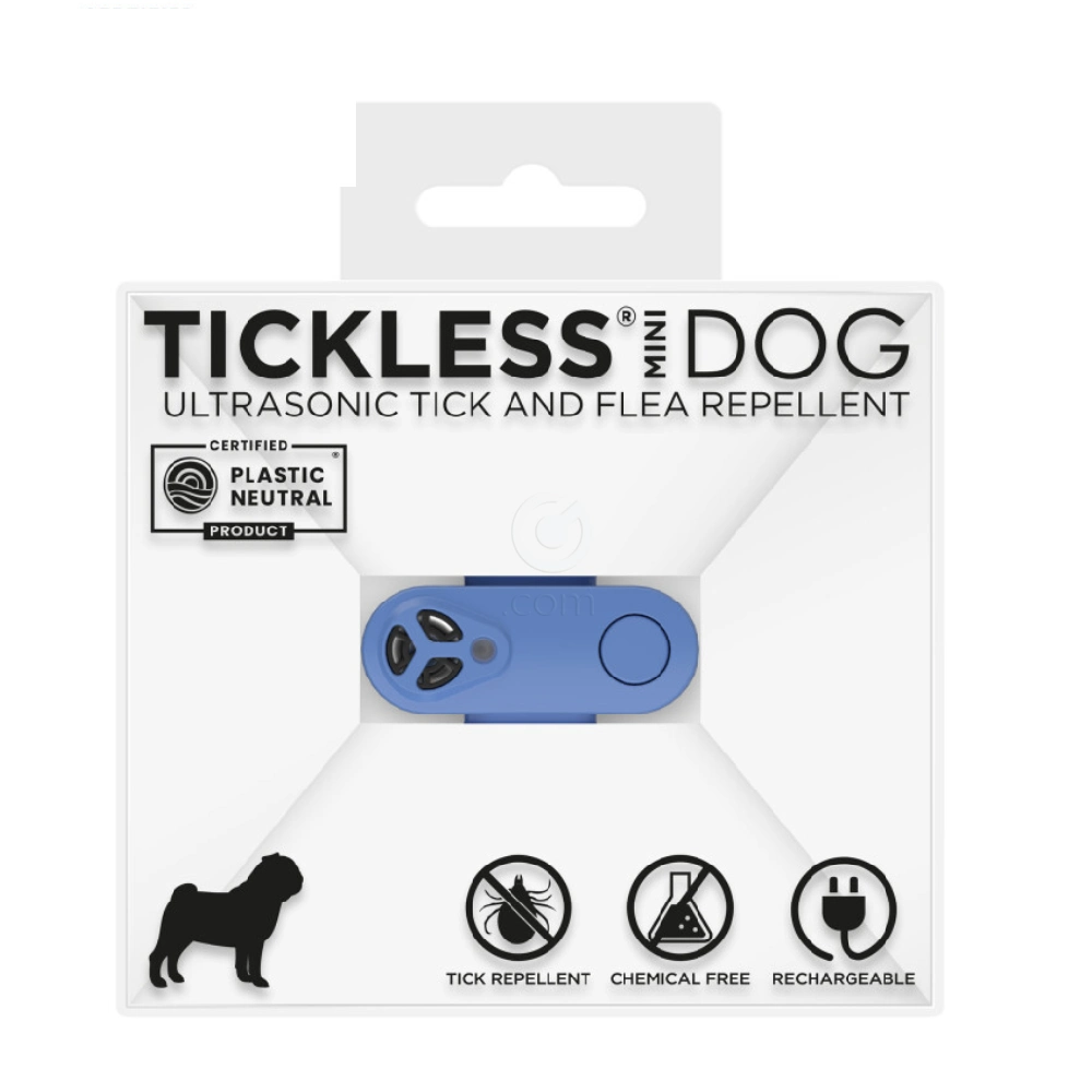Tickless MINI, ultrazvočni odganjalec klopov in bolh za pse vseh velikosti in mačke - Temno moder (1 naprava)