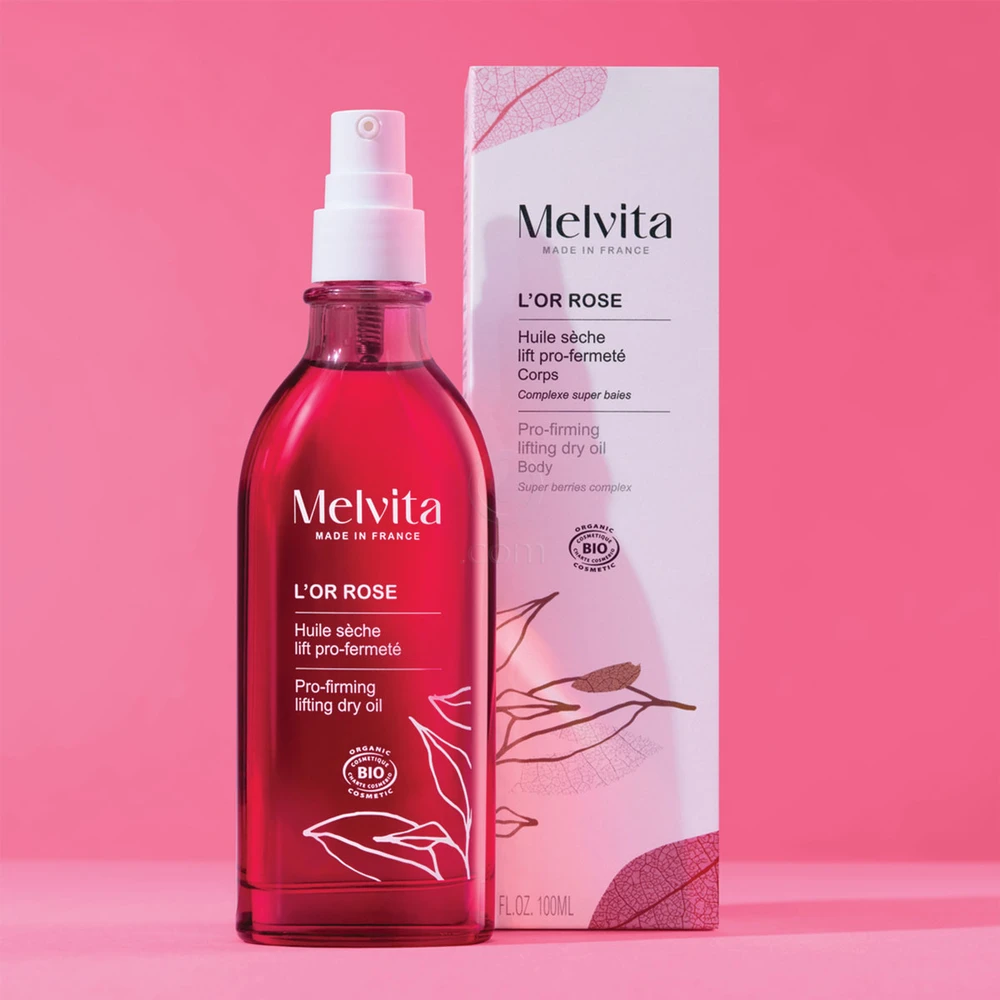 Melvita L'Or Rose, učvrščevalno suho olje za lifting telesa (100 ml)