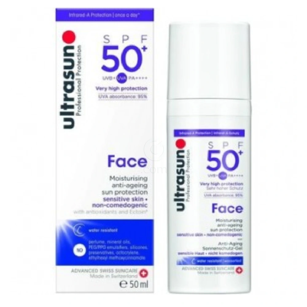 Ultrasun Face, zaščitna krema za obraz za občutljivo kožo - ZF50+ (50 ml)
