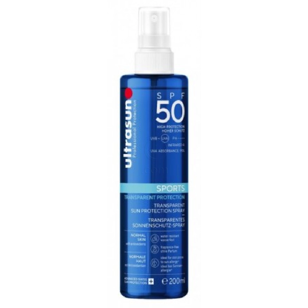 Ultrasun Sport Spray, pršilo za zaščito pred soncem za športnike - ZF50 (200 ml)