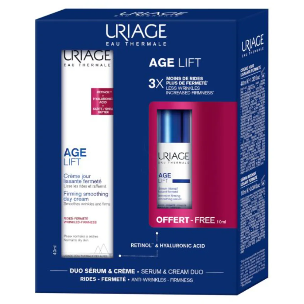 Uriage Age Lift, paket - dnevna krema in intenzivni serum (40 ml + 10 ml)