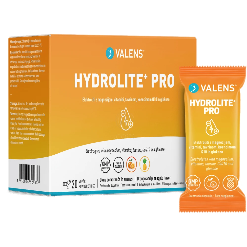 Valens Hydrolite+ Pro, prašek za pripravo napitka (20 vrečk)
