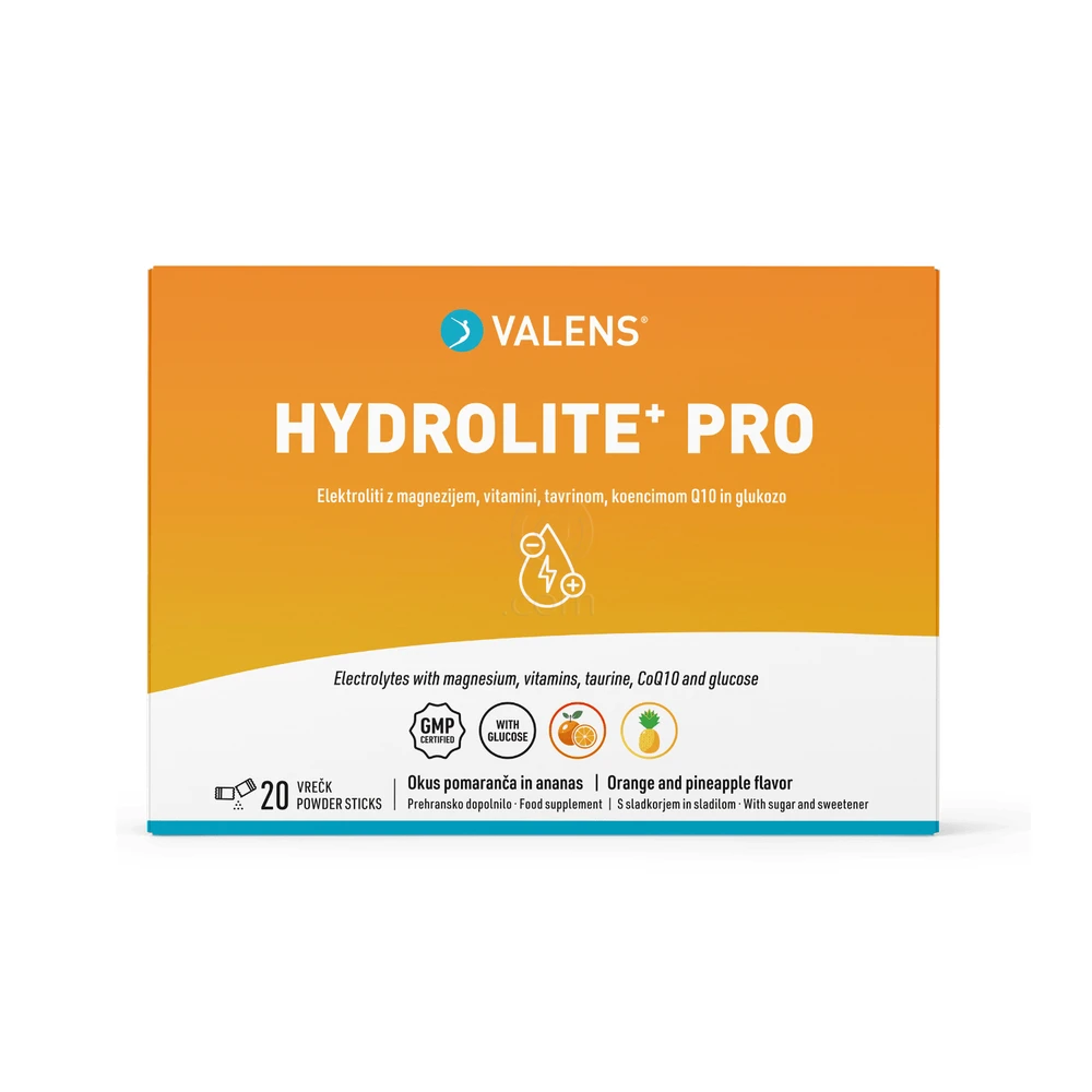 Valens Hydrolite+ Pro, prašek za pripravo napitka (20 vrečk)