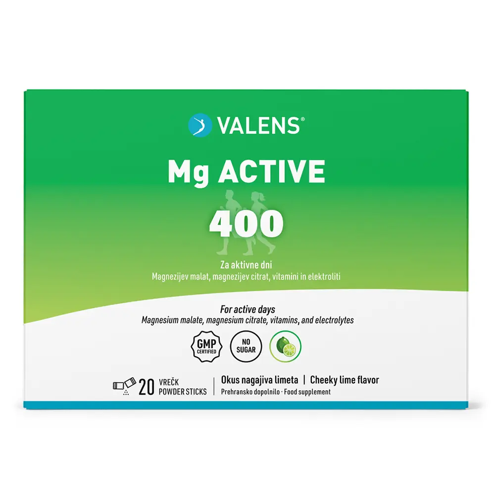 Valens Mg Active 400, prašek za pripravo napitka - vrečke (20 x 11 g)