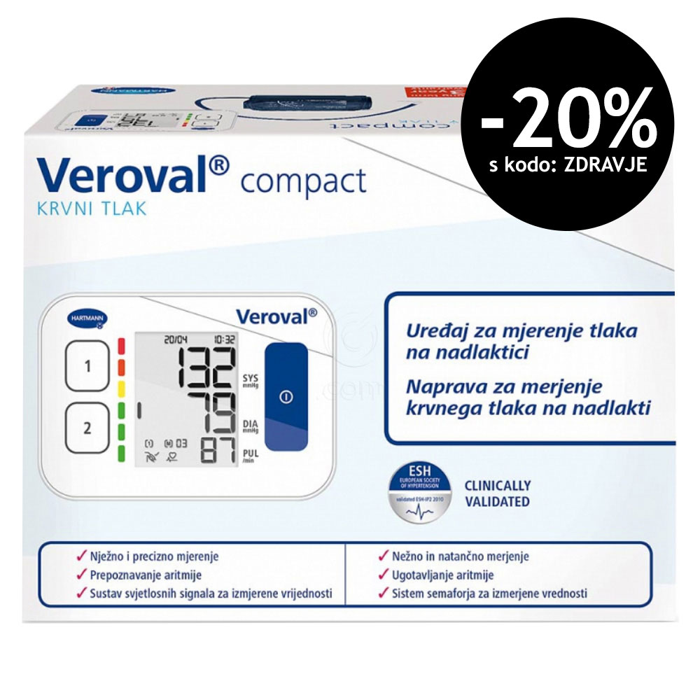 Veroval Compact, nadlahtni merilnik krvnega tlaka (1 aparat)