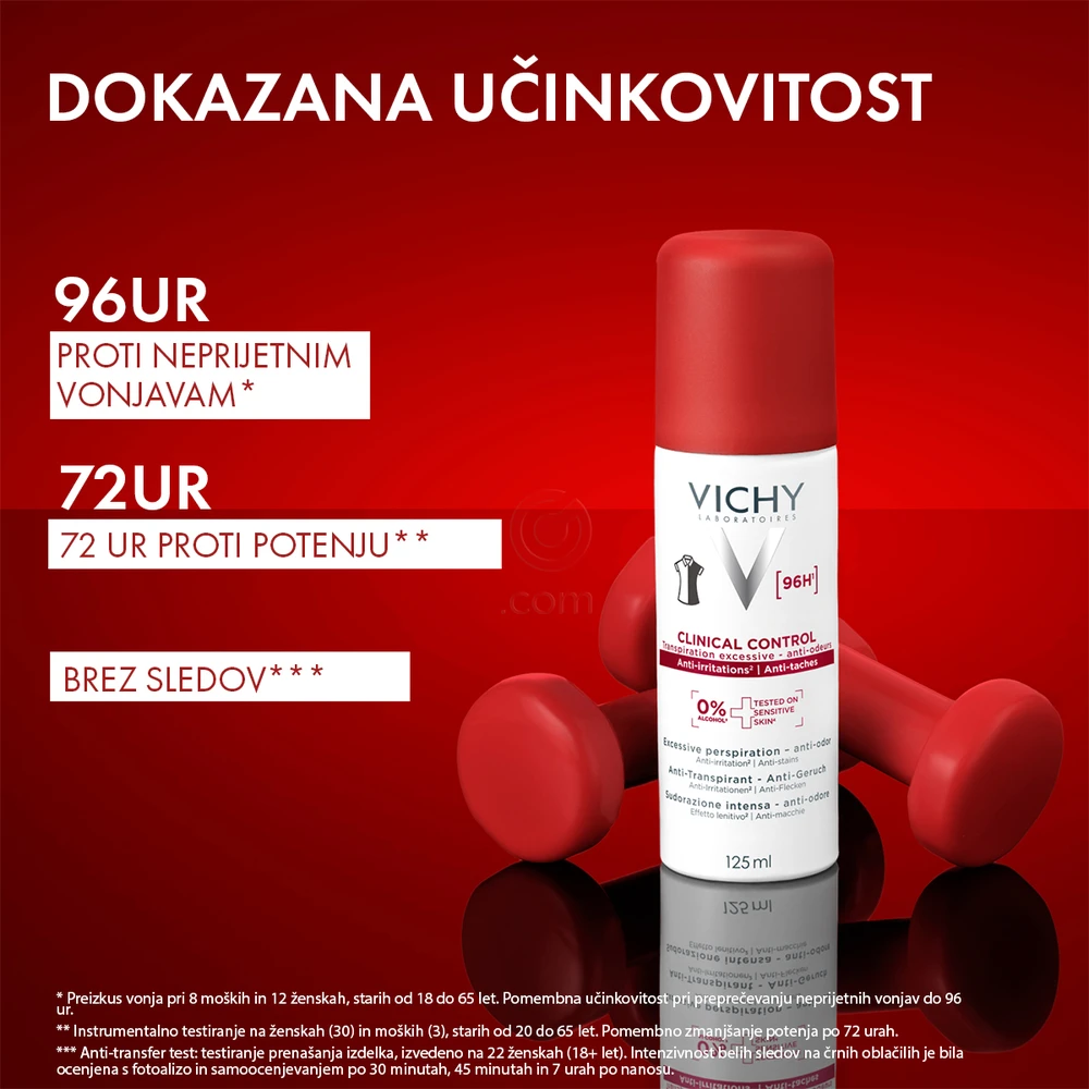 Vichy Clinical Control 96h, antiperspirant sprej proti potenju (125 ml)