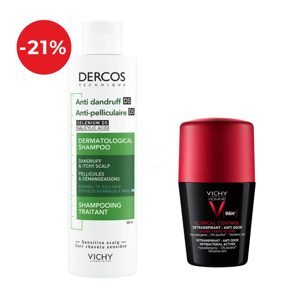 Vichy Dercos in Deo, protokol za moške (200 ml + 50 ml)