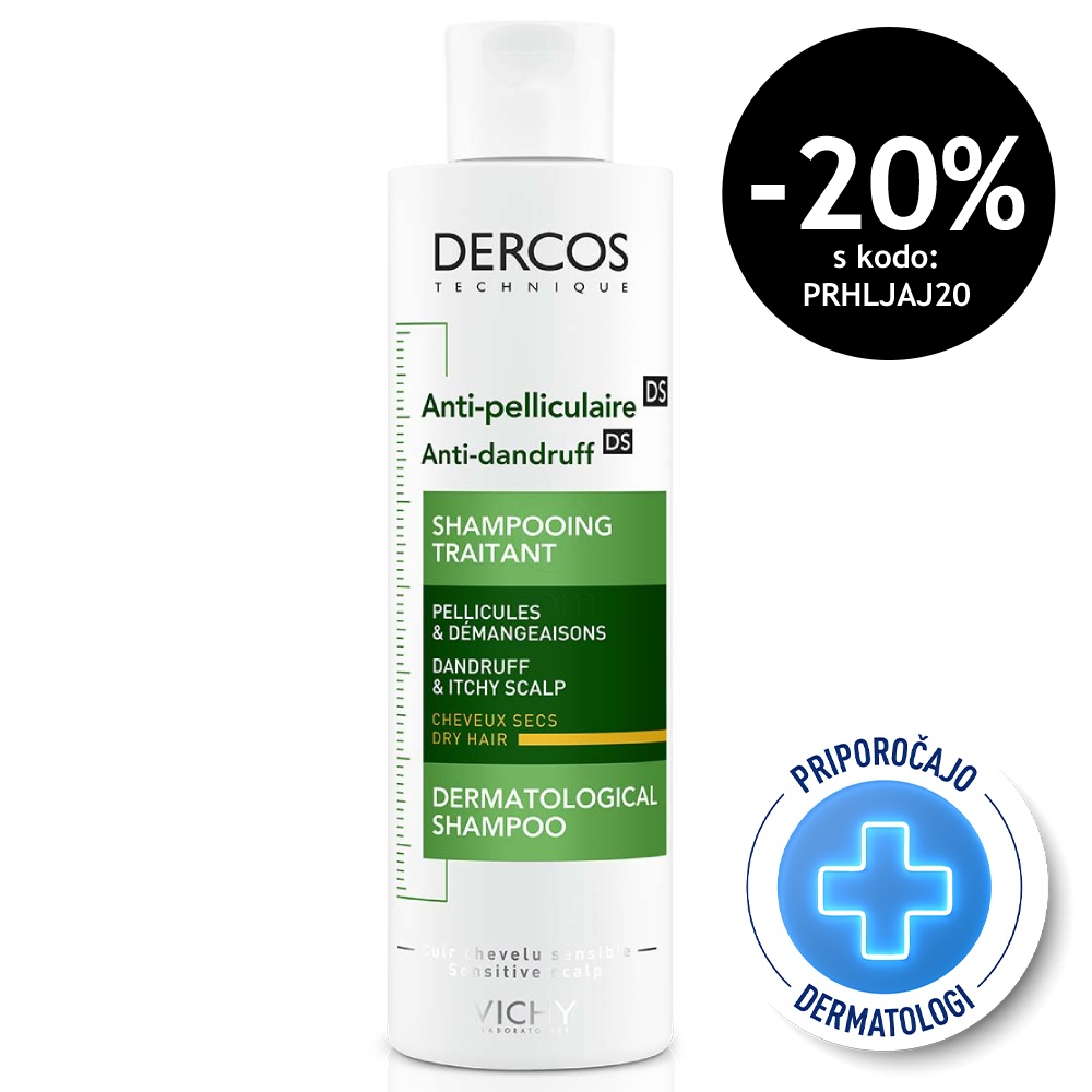 Vichy Dercos, šampon proti prhljaju za suhe lase (200 ml)
