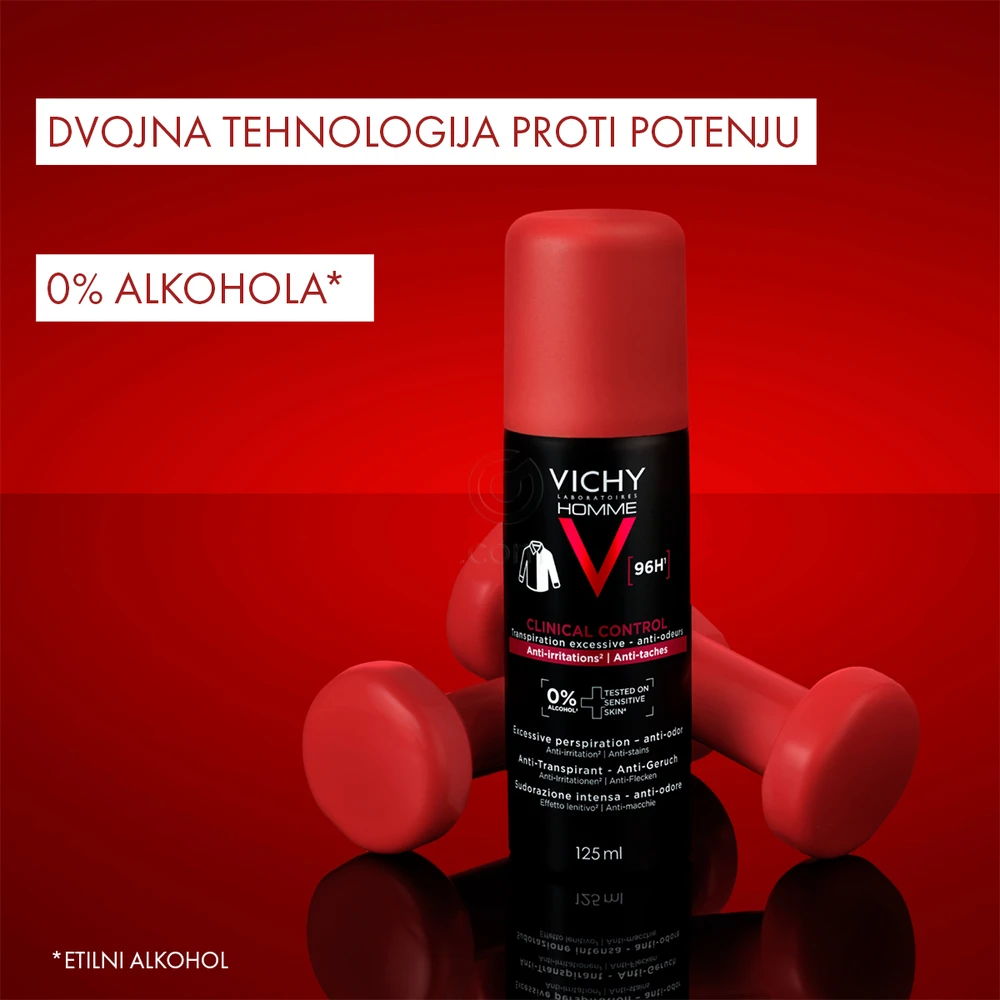 Vichy Homme Clinical Control, antiperspirant sprej proti potenju (125 ml)