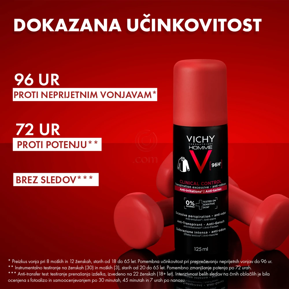 Vichy Homme Clinical Control, antiperspirant sprej proti potenju (125 ml)