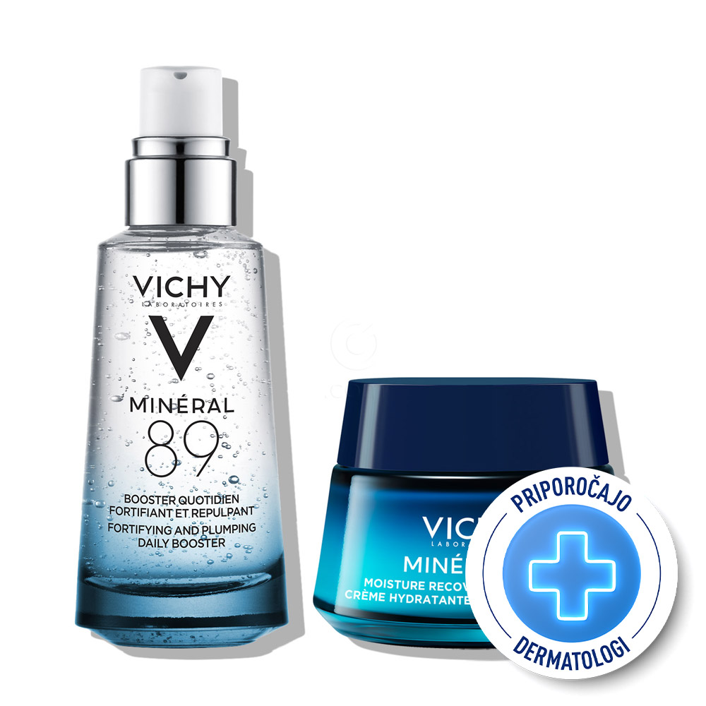 Vichy Mineral 89, protokol za nočno obnovitveno nego za globinsko vlaženje vseh tipov kože (50 ml + 50 ml)