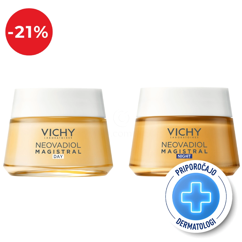 Vichy Neovadiol Magistral, protokol za obnovo polnosti zrele kože - dnevna in nočna nega (2 x 50 ml)
