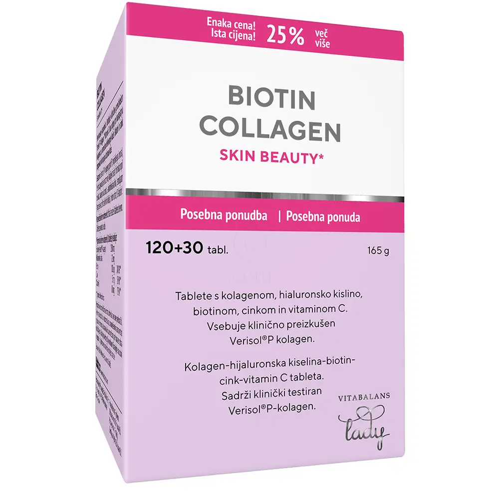 Skin Beauty Biotin Collagen Vitabalans Lady, tablete - paket (150 tablet)
