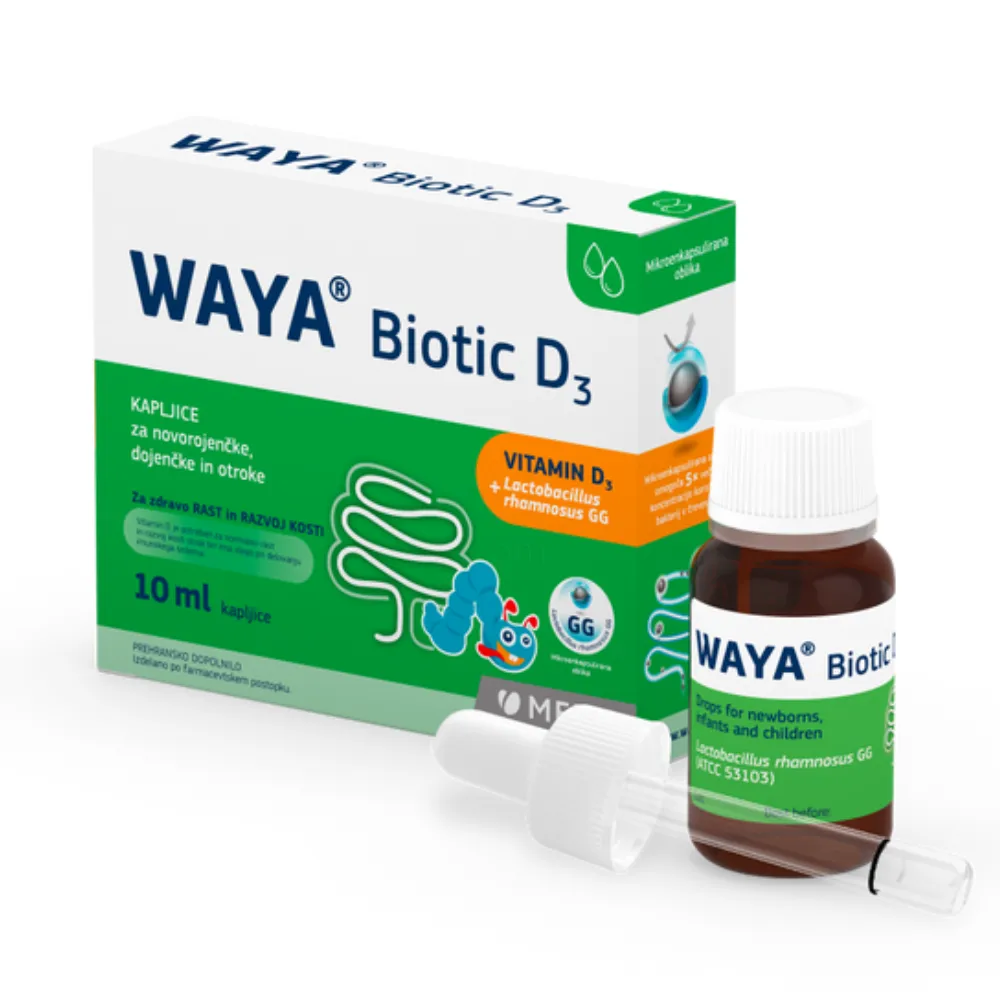 Waya Biotic D3, kapljice za novorojenčke, dojenčke in otroke (10 ml)