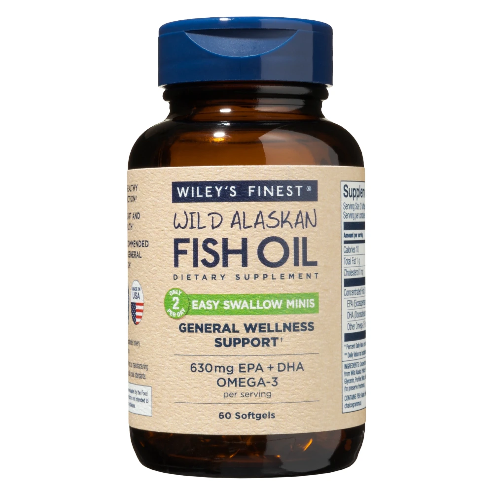Wiley's Finest Easy Swallow Minis Wild Alaskan Fish Oil, kapsule (60 kapsul)