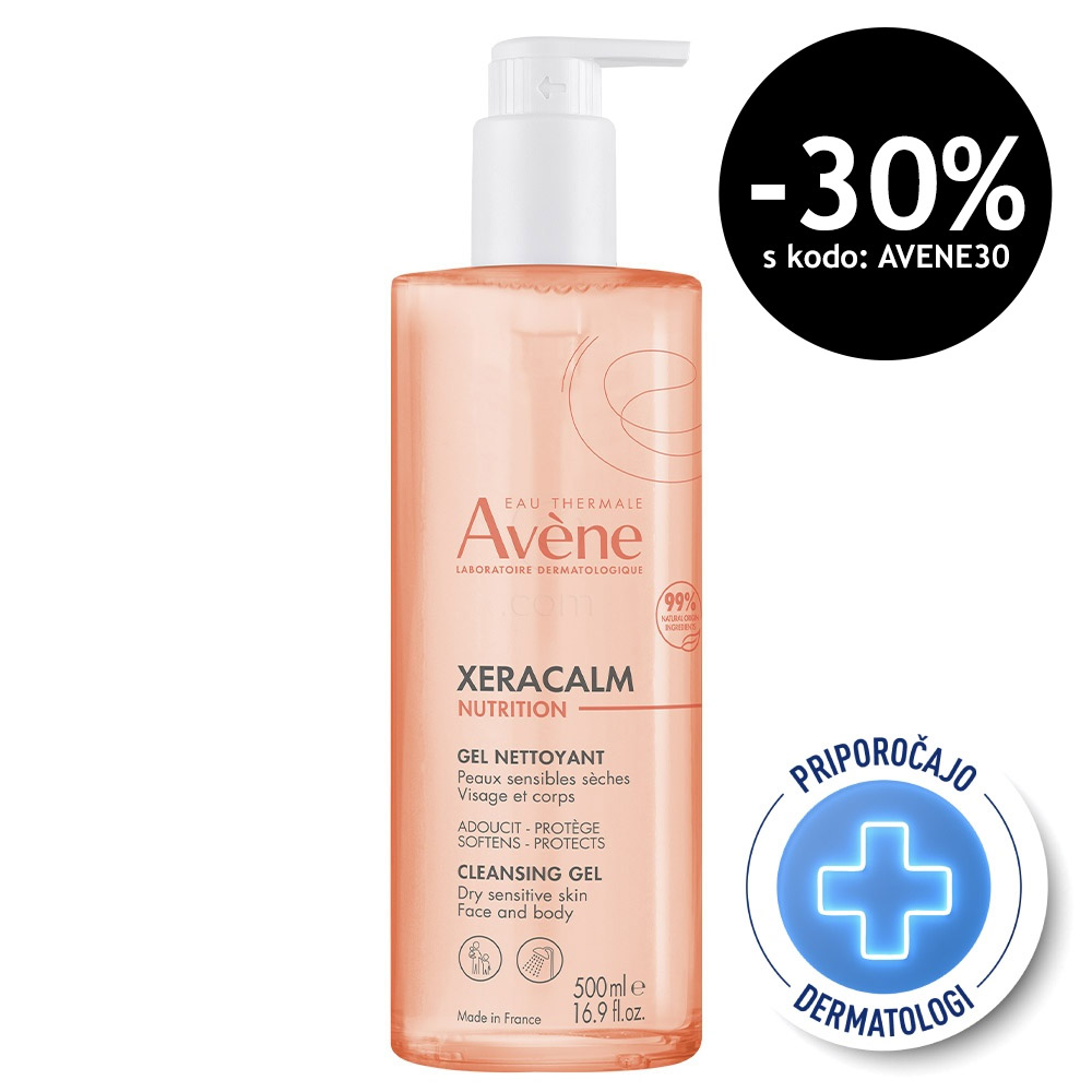 Avene XeraCalm Nutrition, vlažilni gel za čiščenje (500 ml)