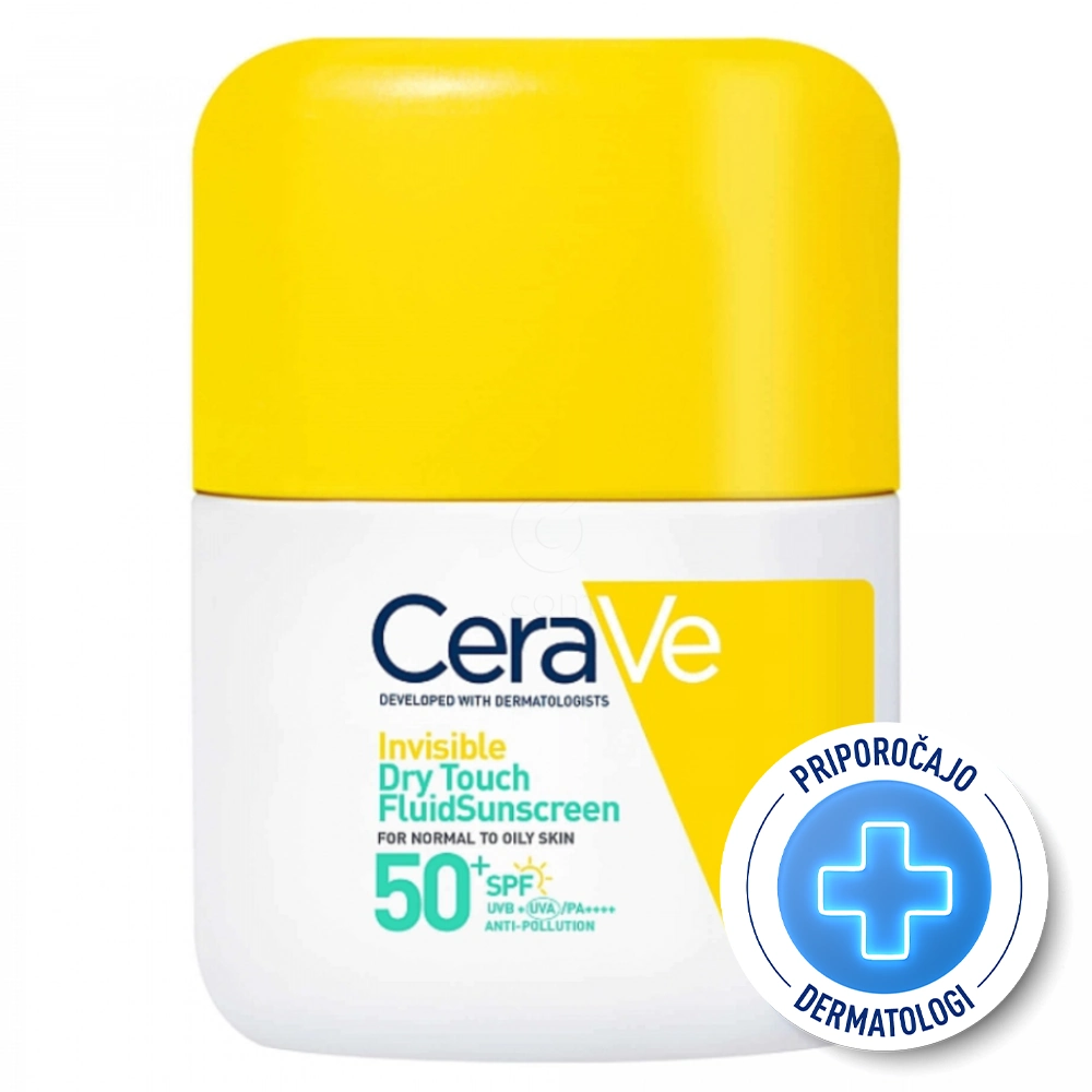 CeraVe, nevidni vlažilni fluid za zaščito pred soncem Dry Touch - ZF50+ (50 ml)