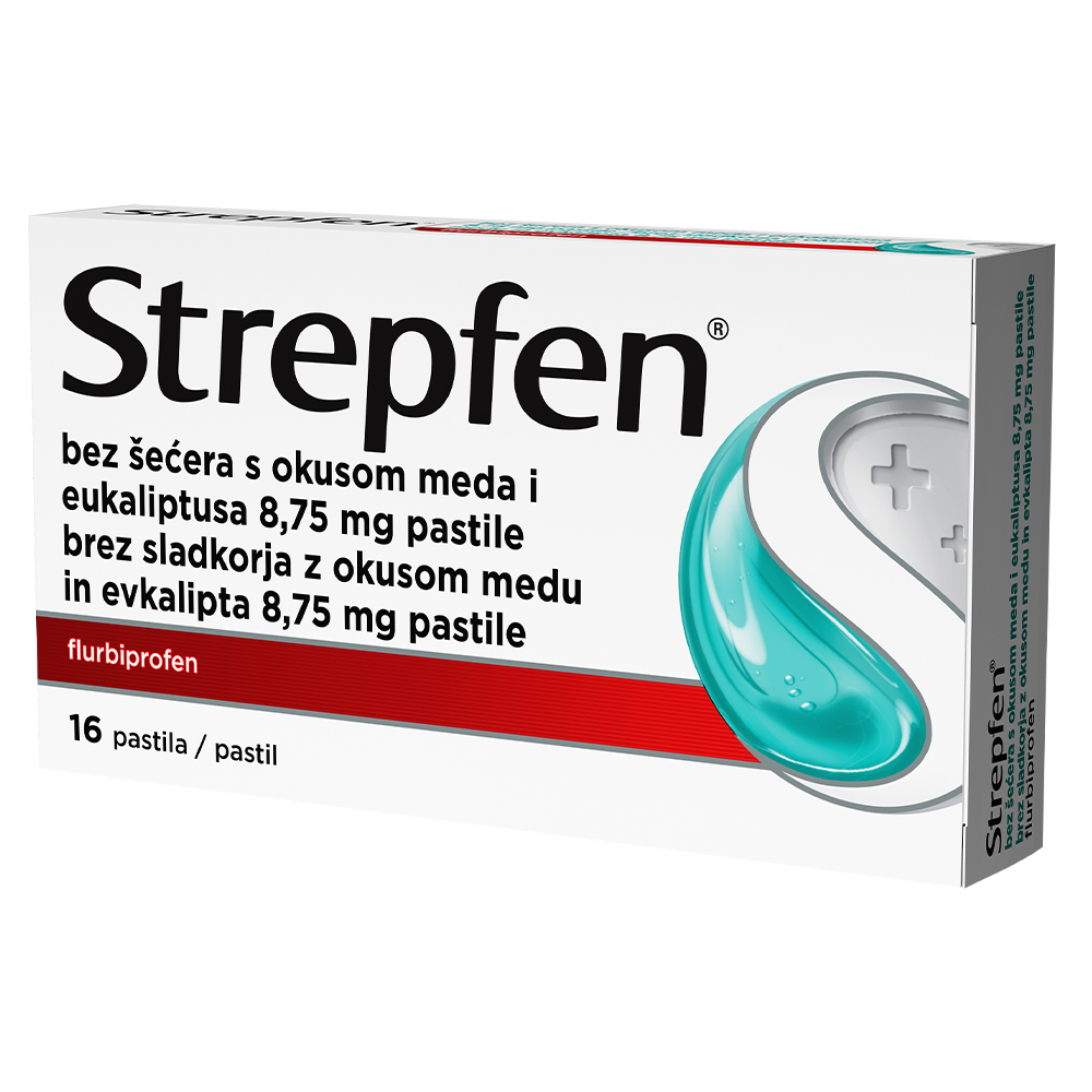 Strepfen 8,75 mg - brez sladkorja z okusom medu in evkalipta, pastile (16 pastil)