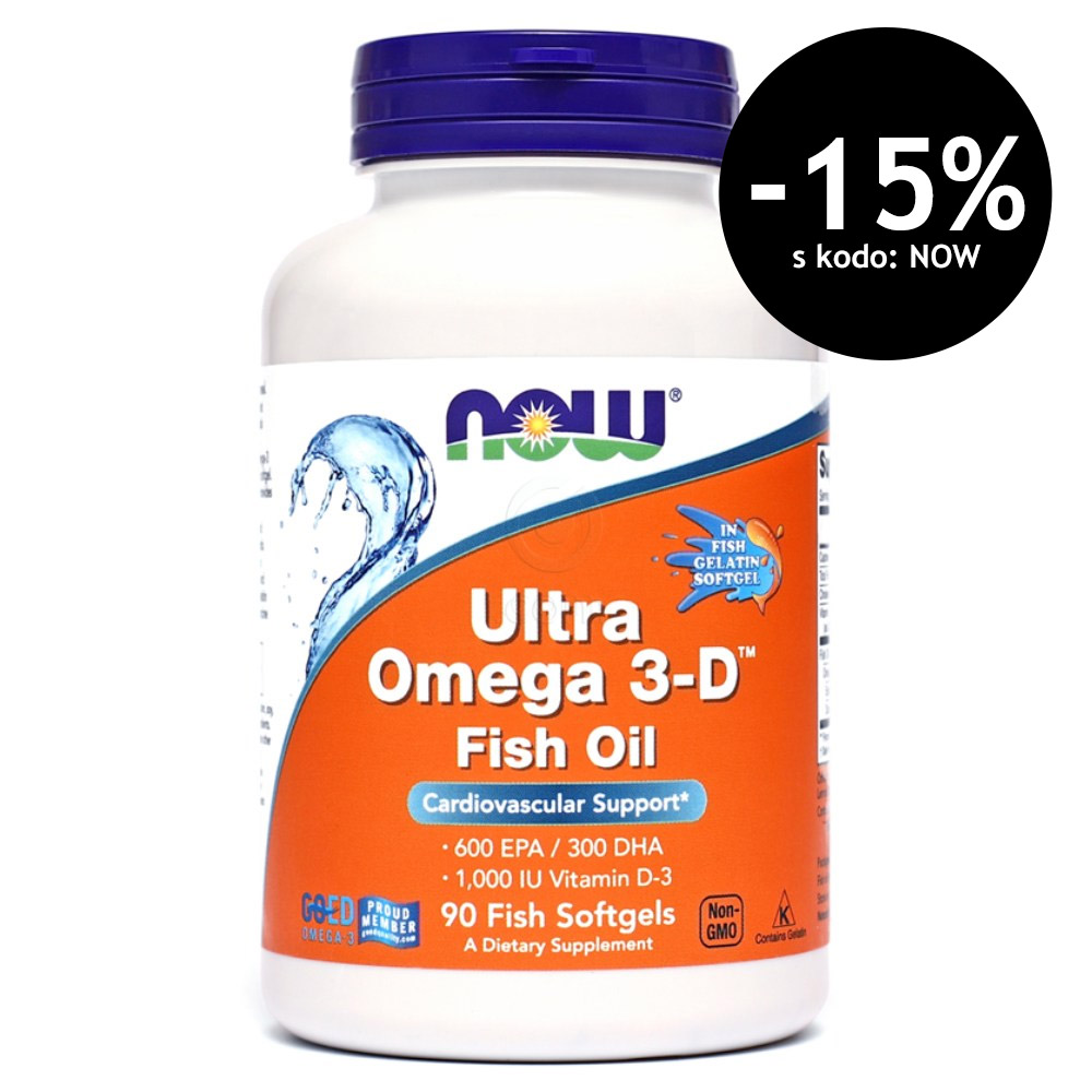 Ultra Omega 3-D NOW, kapsule (90 mehkih kapsul)