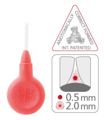 Paro 3grip medzobna ščetka - rdeča