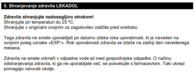lekadol navodila