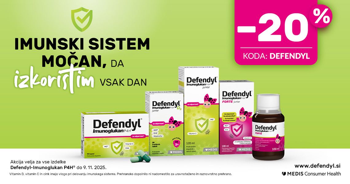 Defendyl Imunoglukan (-20%). Koda za popust: DEFENDYL